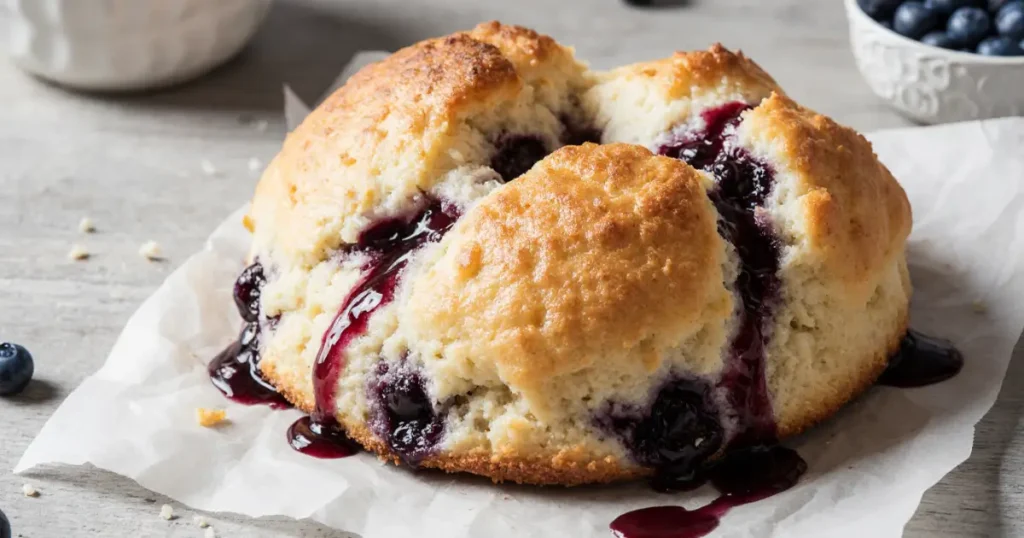 Blueberry Cloud Bread Cottage Cheese: The Best Low-Carb Treat Ever 6 Freshly baked blueberry cloud bread cottage cheese on parchment paper