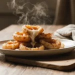Cheesy Onion Rings Keto – The Ultimate Low-Carb Crunchy Snack 7 golden cheesy onion rings keto stacked on rustic plate