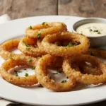 Crispy Keto Onion Rings – The Ultimate Low-Carb Crunch You’ll Love 7 Crispy keto onion rings served with low-carb dipping sauce