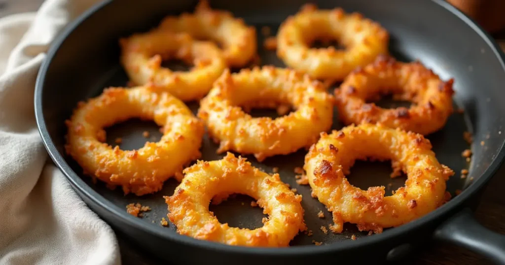 Keto Cheese Onion Rings in Donut Pan – So Good, You’ll Never Miss the Bread 6 Crispy keto cheese onion rings in donut pan freshly baked
