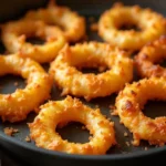 Keto Cheese Onion Rings in Donut Pan – So Good, You’ll Never Miss the Bread 8 Crispy keto cheese onion rings in donut pan freshly baked