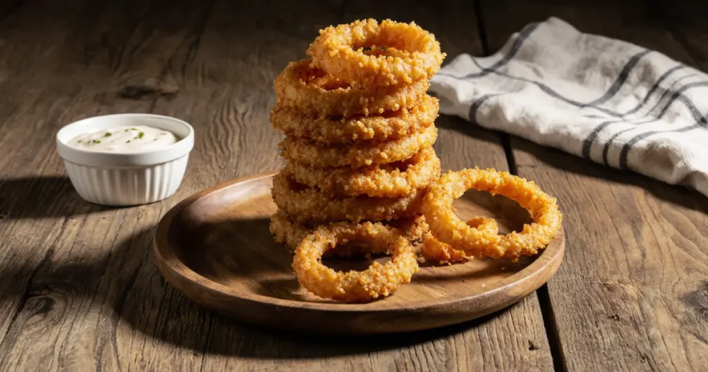 Keto Crispy Onion Rings – The Ultimate Low-Carb Snack You’ll Love 6 keto crispy onion rings with ranch dip