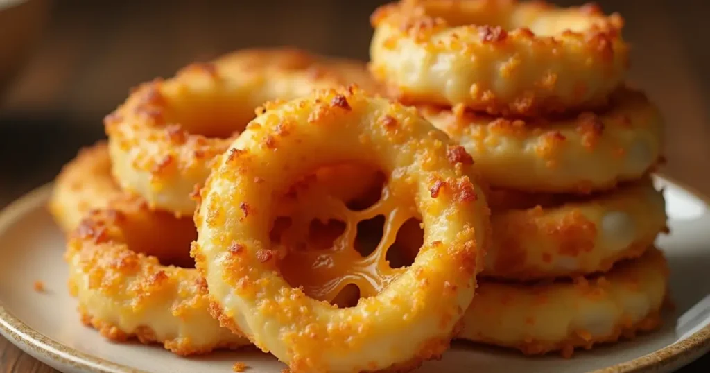 Keto Cheese Onion Rings: 7 Irresistible Reasons to Love This Snack 6 melted cheese on crispy keto cheese onion rings
