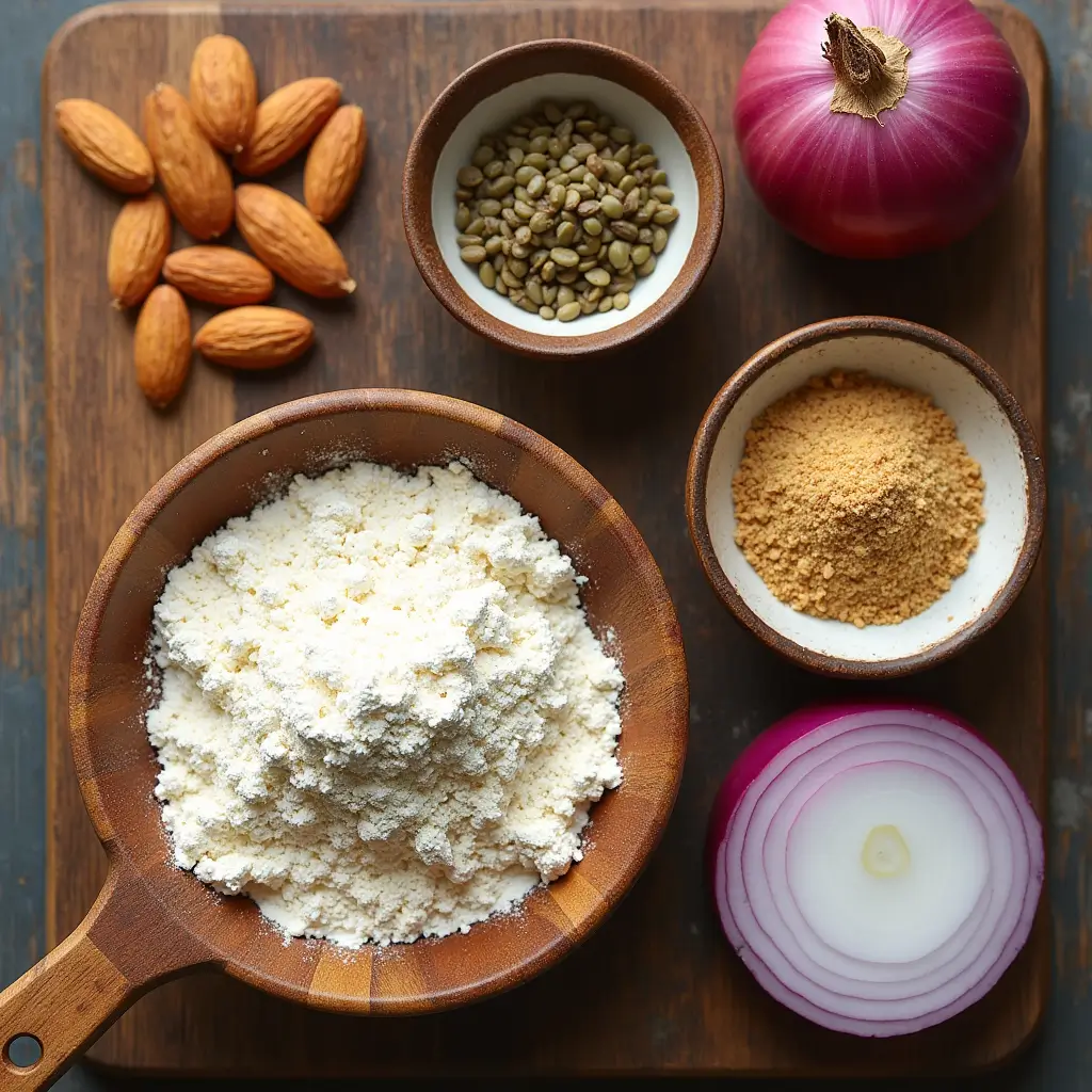 Onion Rings Keto Recipe – The Best Low-Carb Crunch You’ll Love 8 Ingredients for onion rings keto including almond flour and onions
